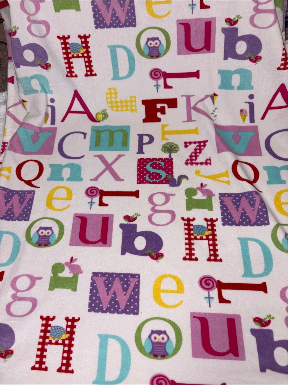 Laura Ashley Multicolor Alphabet animal fleece baby Blanket